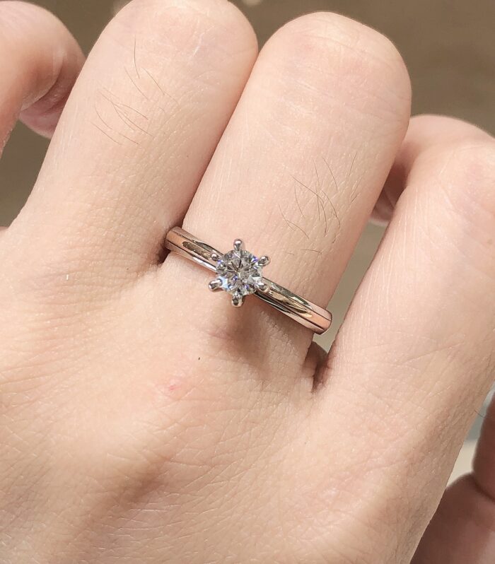 1ct Round Lab Diamond 18K分色 Ring