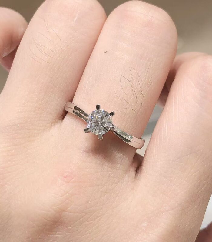 1ct Round Lab Diamond White Gold 18K Ring