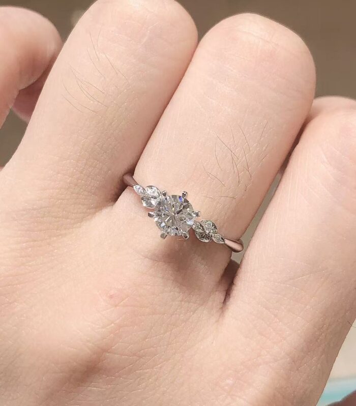 1ct Round Lab Diamond White Gold 18K Ring