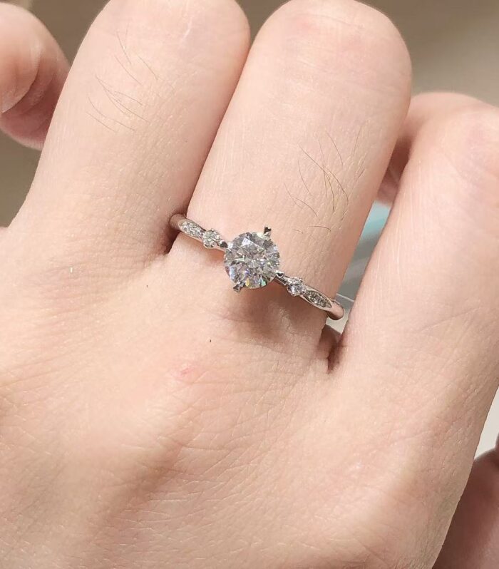 1ct Round Lab Diamond White Gold 18K Ring