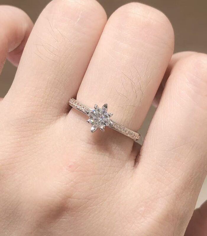 1ct Round Lab Diamond 18K分色 Ring