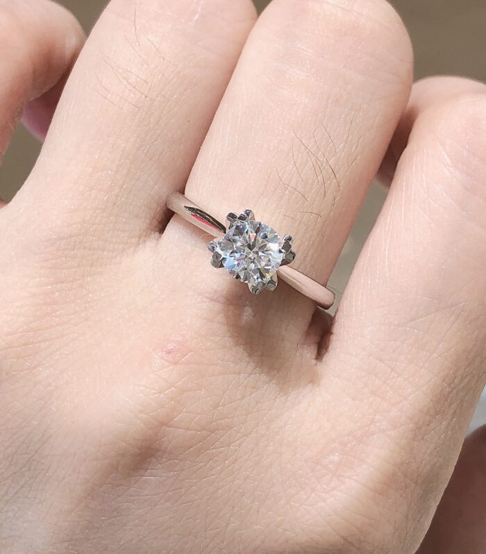 1ct Round Lab Diamond White Gold 18K Ring