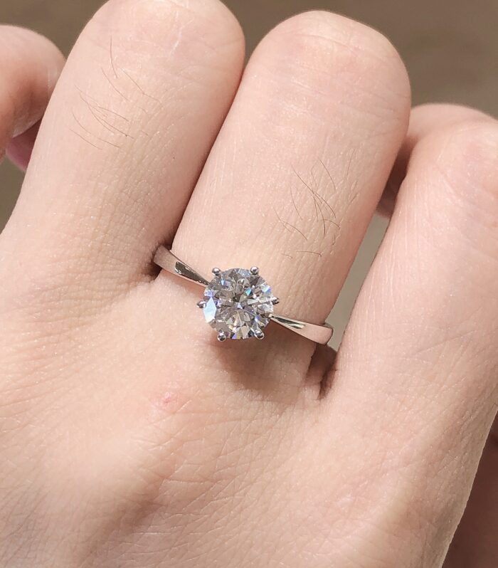 1ct Round Lab Diamond White Gold 18K Ring