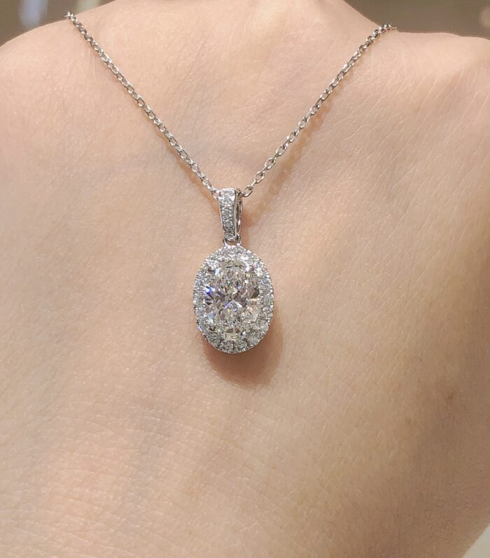 1ct Oval Lab Diamond 铂PT950 Ring