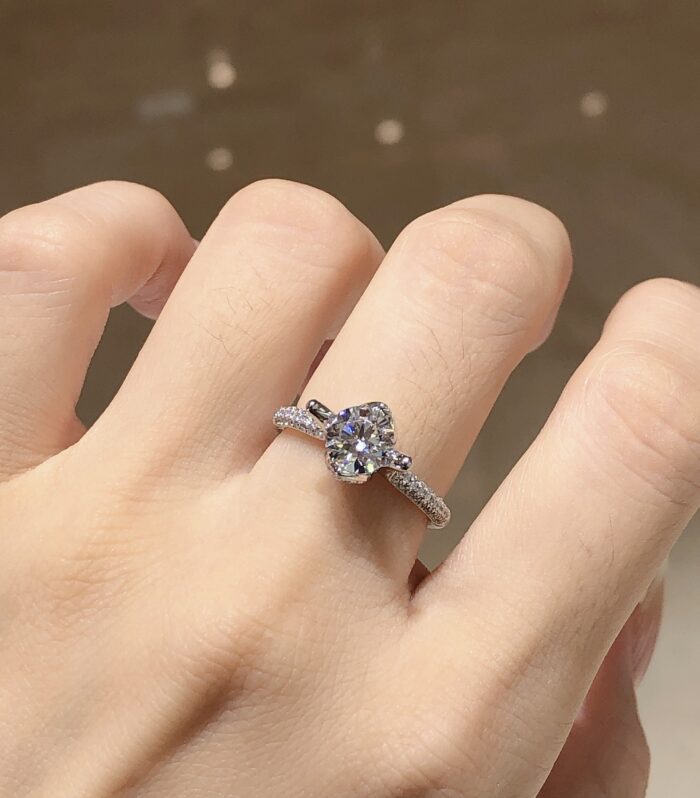 1ct Round Lab Diamond White Gold 18K Ring