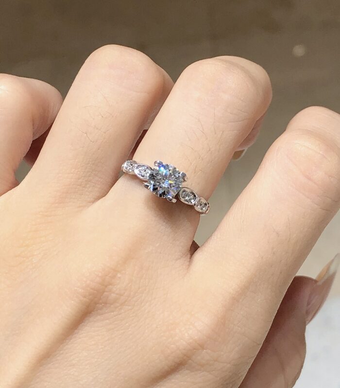 1ct Round Lab Diamond White Gold 18K Ring