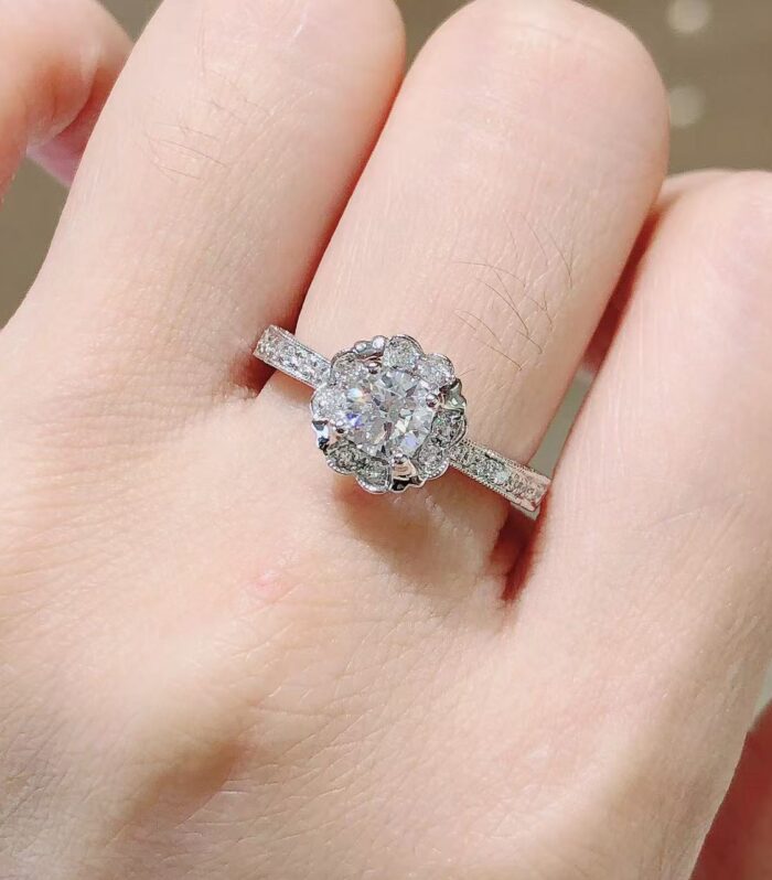 1ct Round Lab Diamond White Gold 18K Ring