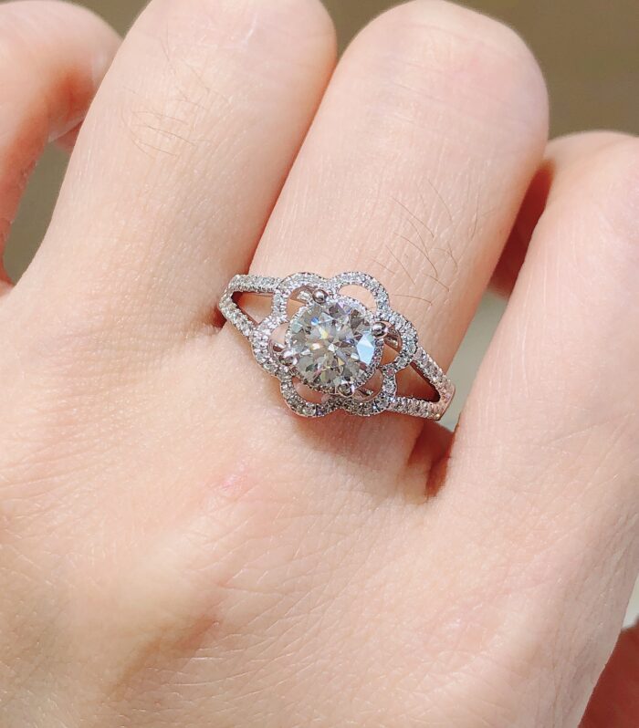 1ct Round Lab Diamond White Gold 18K Ring