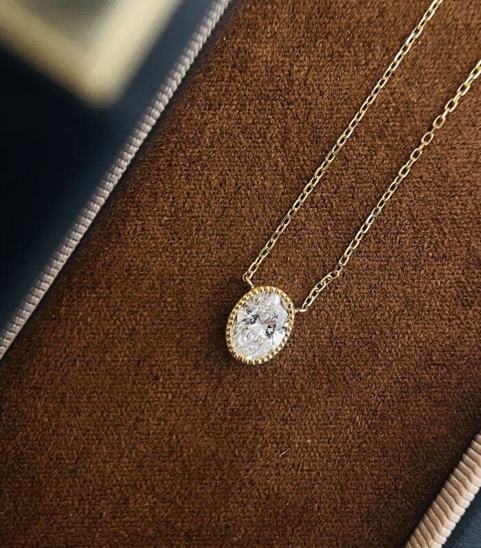 1ct Oval Lab Diamond Yellow Gold 18K Ring