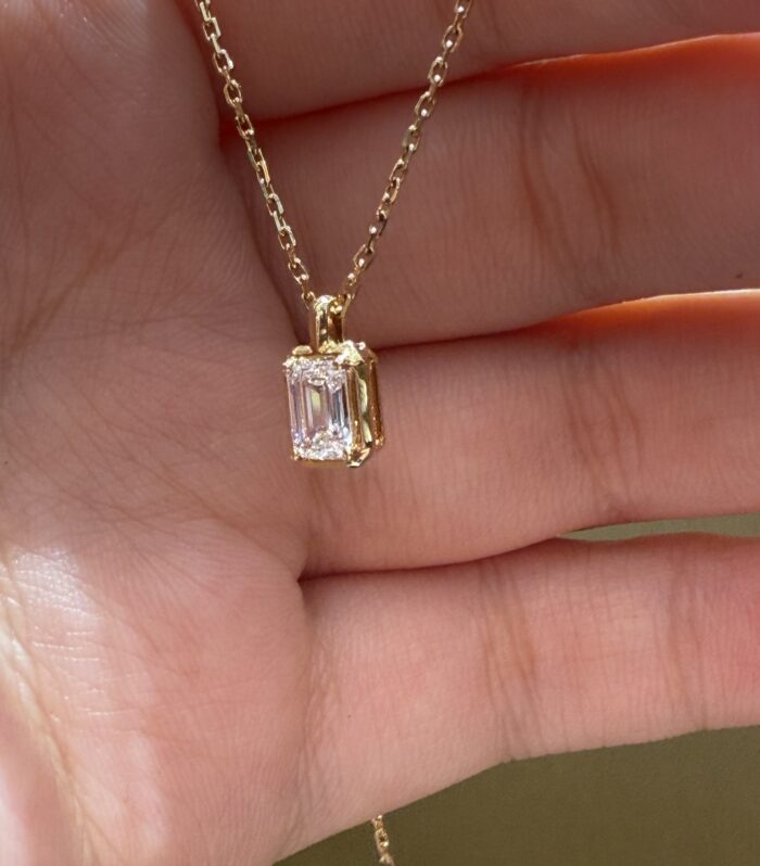 祖母绿切 Lab Diamond 18k黄 Ring