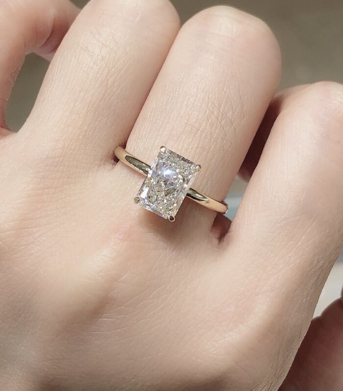 1ct Radiant Lab Diamond Yellow Gold 18K Ring