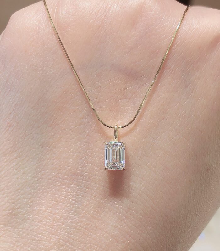 1ct Emerald Lab Diamond Yellow Gold 18K Ring