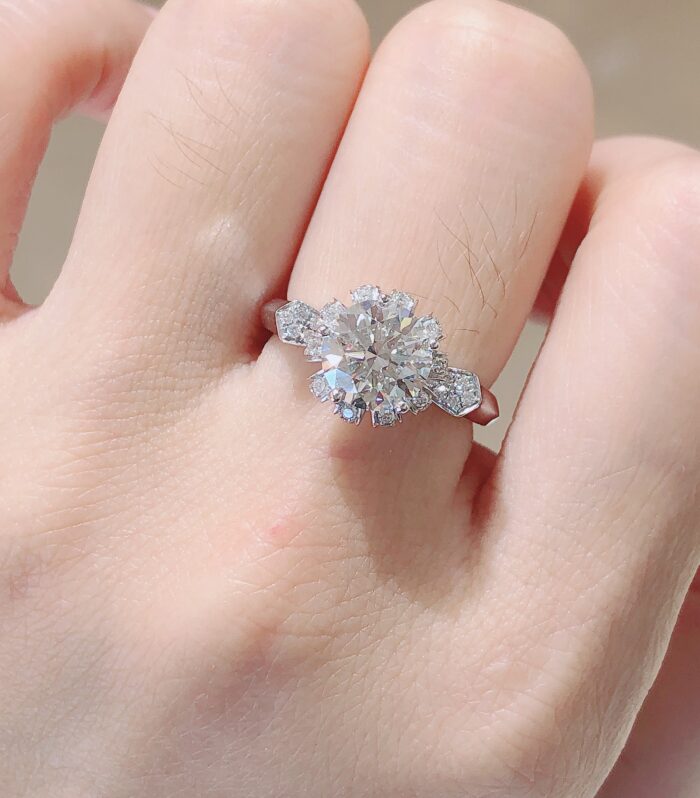 1ct Round Lab Diamond White Gold 18K Ring