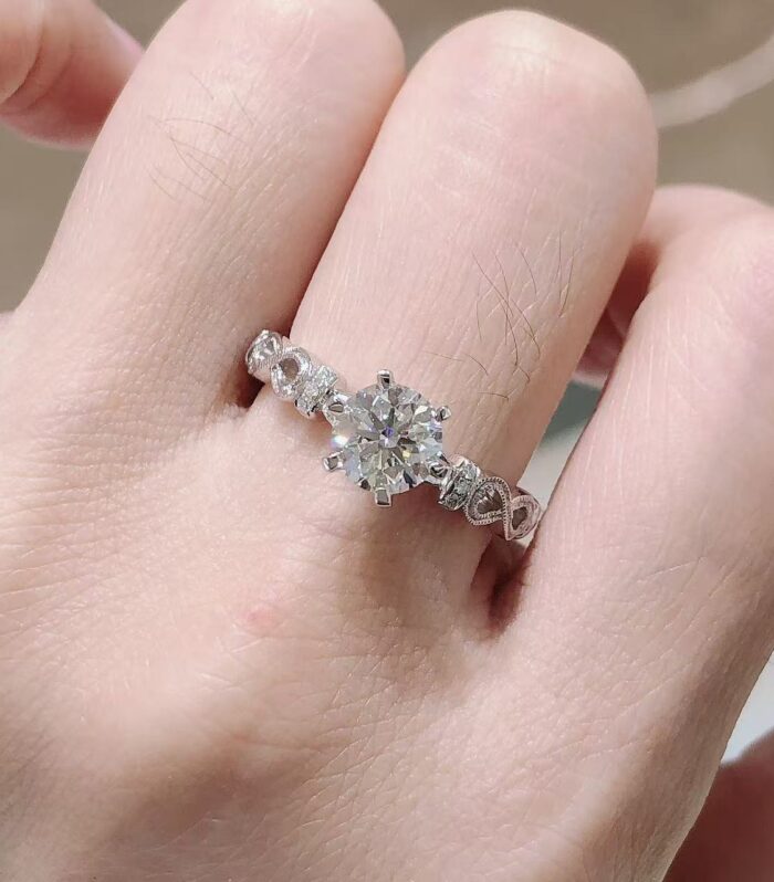 1ct Round Lab Diamond White Gold 18K Ring