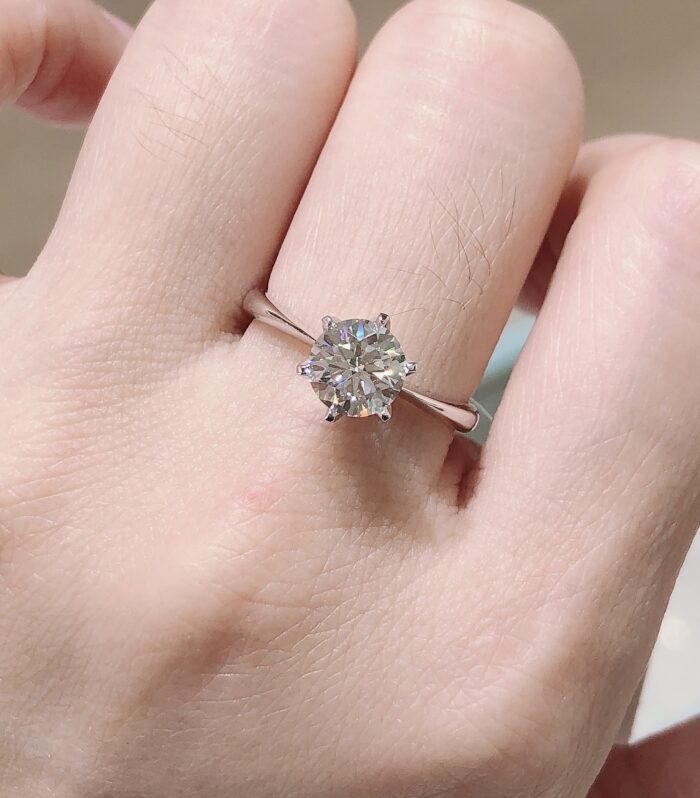 1ct Round Lab Diamond White Gold 18K Ring