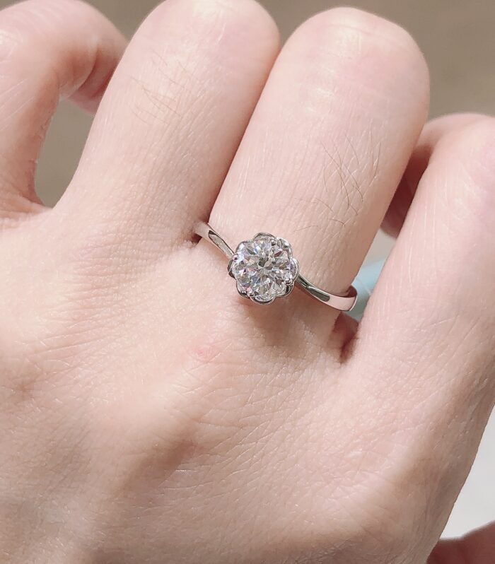 1ct Round Lab Diamond White Gold 18K Ring