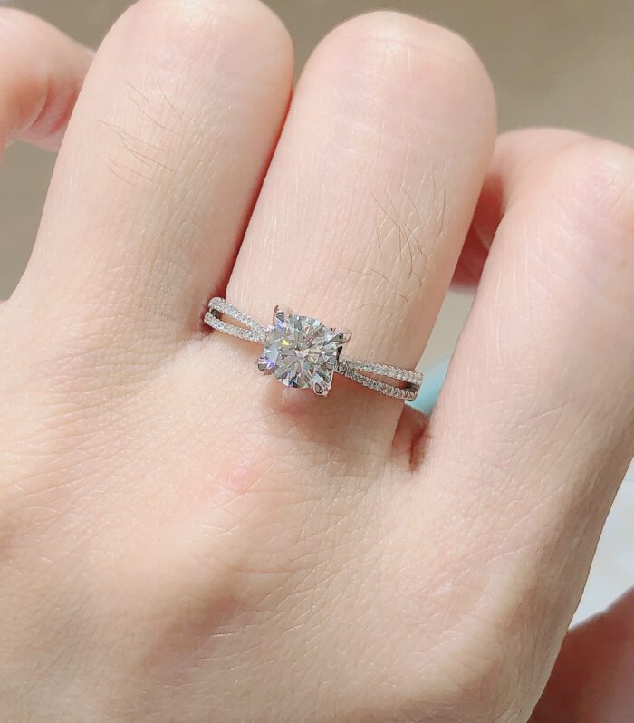 1ct Round Lab Diamond White Gold 18K Ring