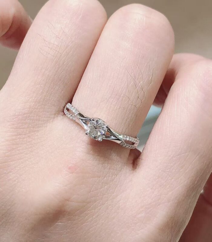 1ct Round Lab Diamond White Gold 18K Ring